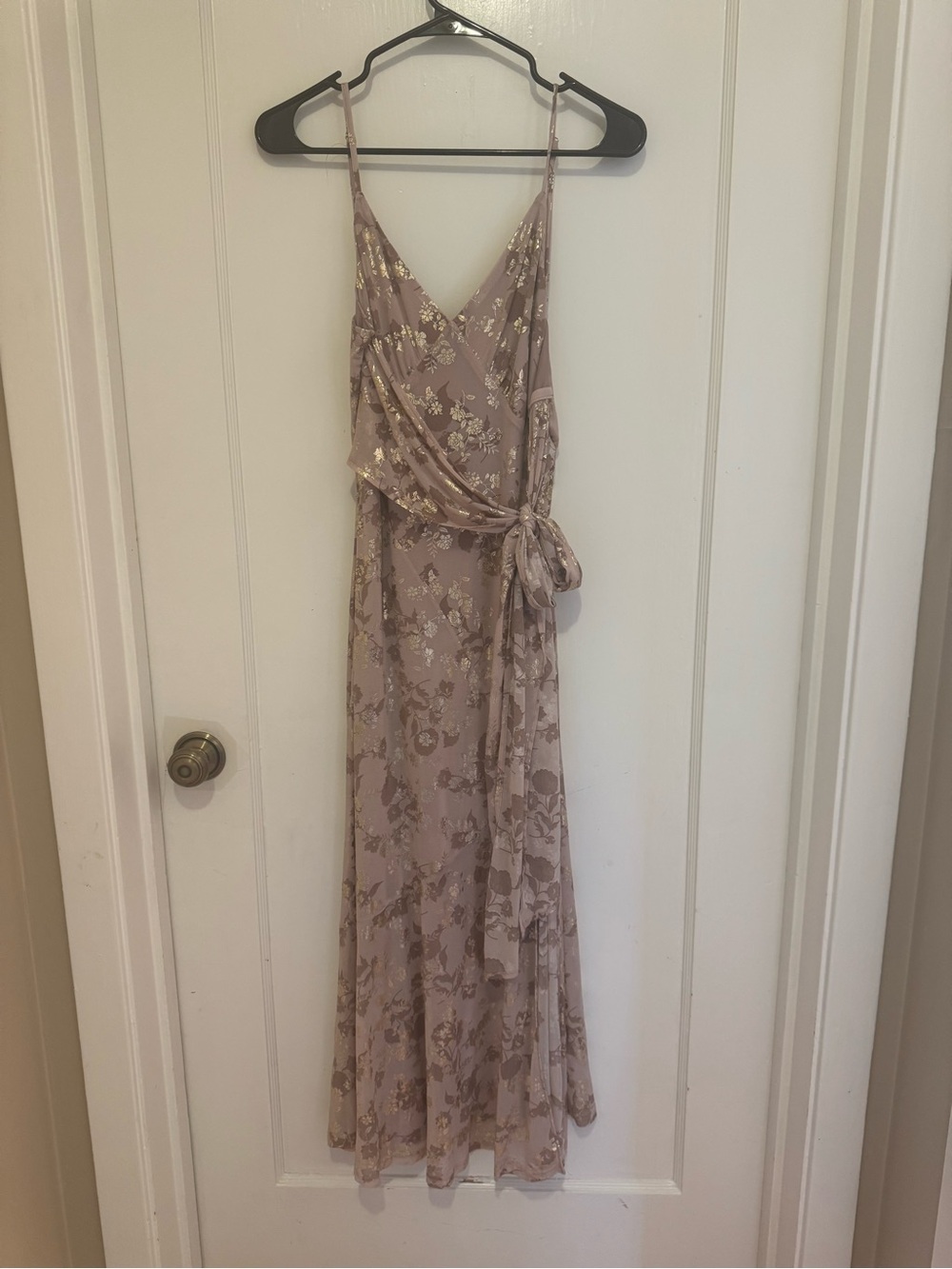 Vici Blush Maxi Dress with Gold Floral Foil